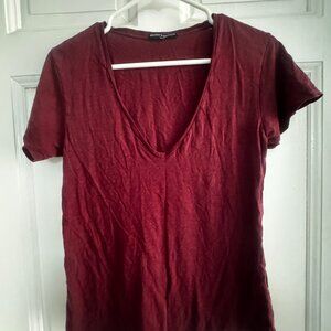 Brandy Melville One Size Short Sleeve Burgundy Tee